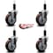 Service Caster 4'' Maroon Poly Wheel Swivel 1-1/8'' Expanding Stem Caster Set, 4PK SCC-EX20S414-PPUB-MRN-118-4 - alternate 3